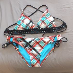 Quicksilver Raisins plaid bikini